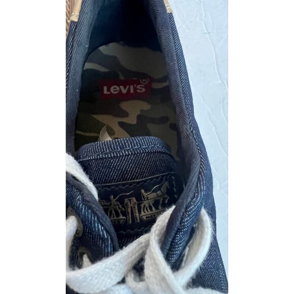 Levi's Women’s Denim Low Top Comfort Blue/White Lace Up Sneaker Shoes Sz 8 - Picture 10 of 11